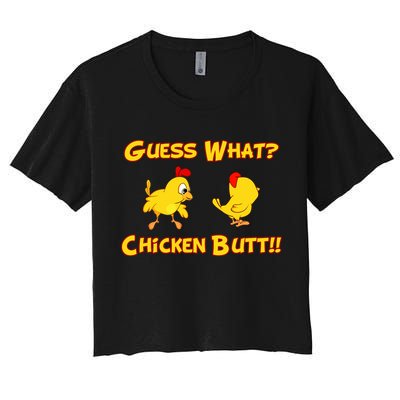 Guess What Chickenbutt? Chicken Graphic Butt Crop Top