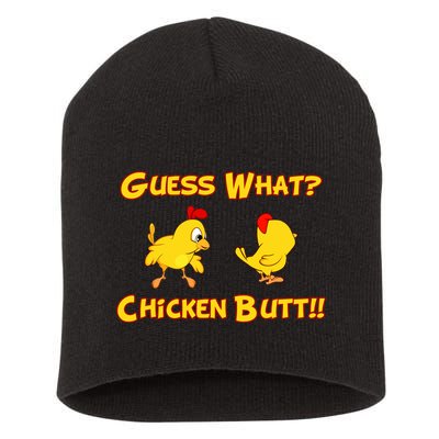 Guess What Chickenbutt? Chicken Graphic Butt Short Acrylic Beanie