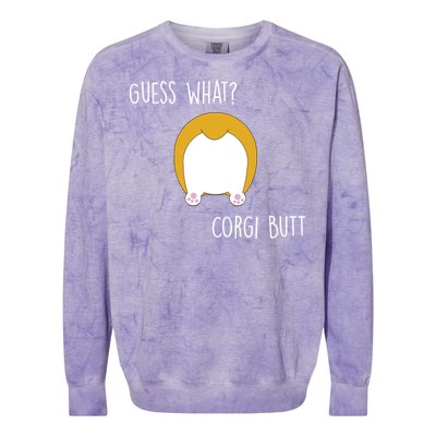 Guess What Corgi Butt Colorblast Crewneck Sweatshirt