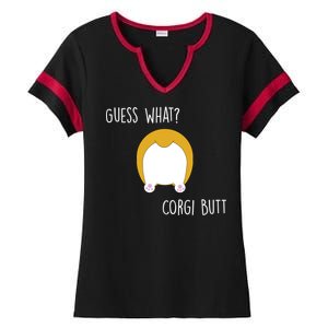 Guess What Corgi Butt Ladies Halftime Notch Neck Tee