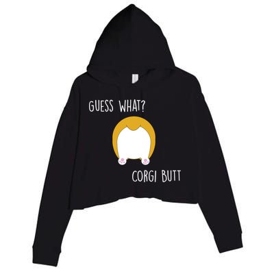 Guess What Corgi Butt Crop Fleece Hoodie