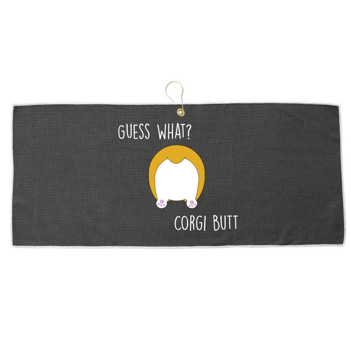 Guess What Corgi Butt Large Microfiber Waffle Golf Towel