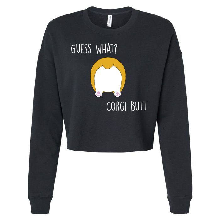 Guess What Corgi Butt Cropped Pullover Crew