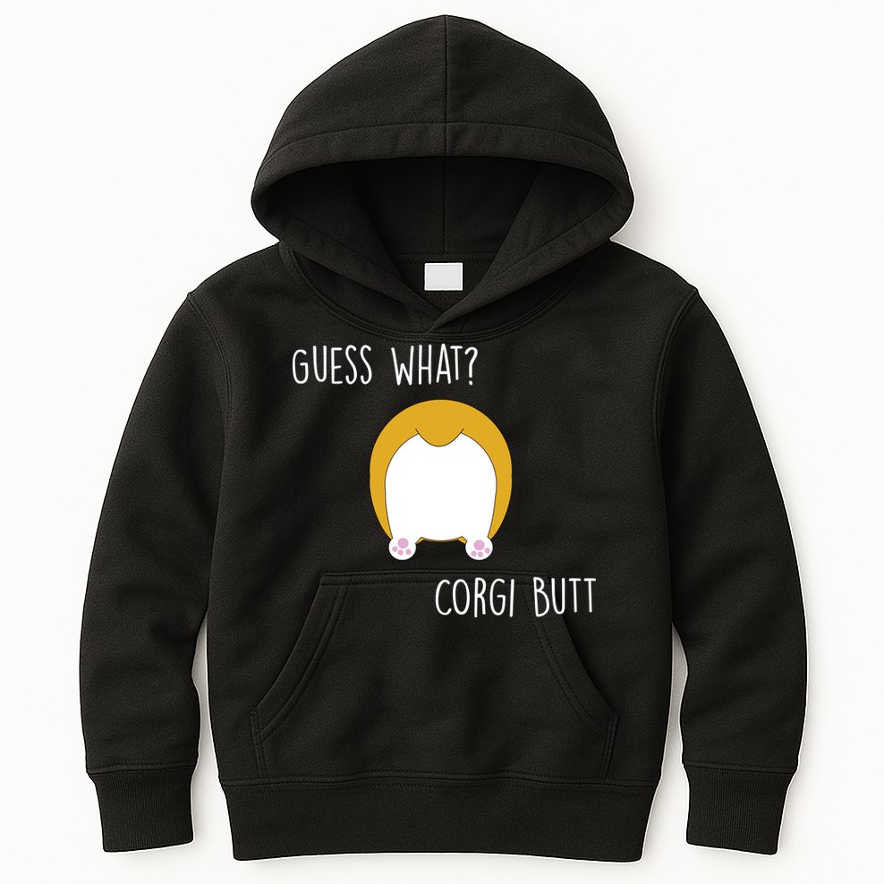 Guess What Corgi Butt Kids Hoodie