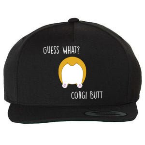 Guess What Corgi Butt Wool Snapback Cap