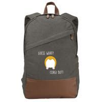 Guess What Corgi Butt Cotton Canvas Backpack