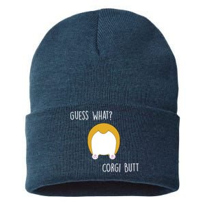 Guess What Corgi Butt Sustainable Knit Beanie