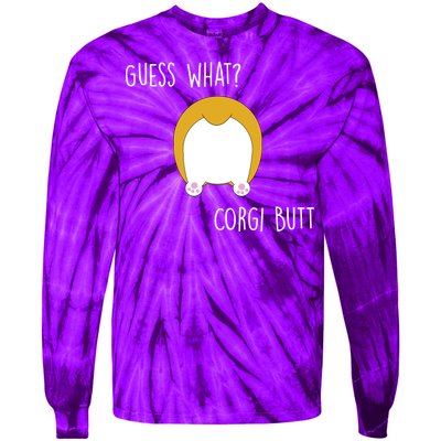 Guess What Corgi Butt Tie-Dye Long Sleeve Shirt