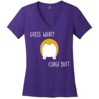 Guess What Corgi Butt Women's V-Neck T-Shirt