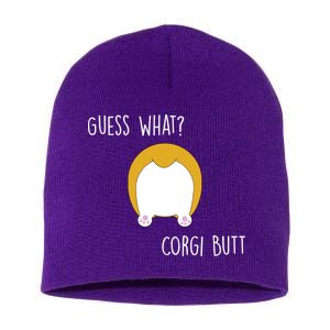 Guess What Corgi Butt Short Acrylic Beanie