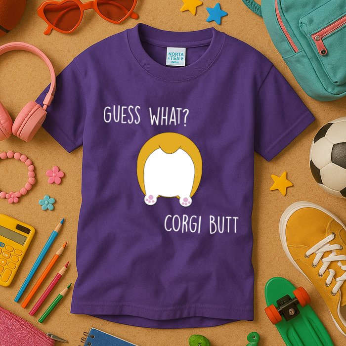 Guess What Corgi Butt Kids T-Shirt
