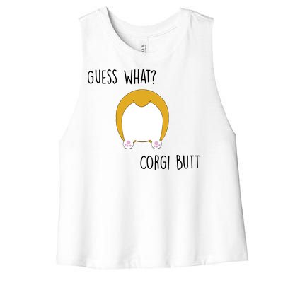 Guess What Corgi Butt Women's Racerback Cropped Tank