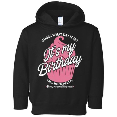 Guess What Day It Is? It's My Birthday Tell Me I'm Pretty Toddler Hoodie