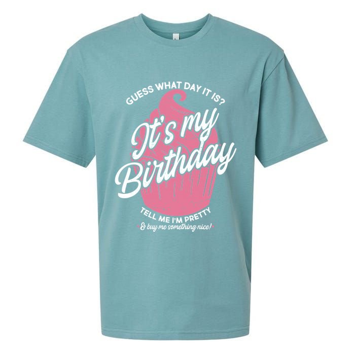 Guess What Day It Is? It's My Birthday Tell Me I'm Pretty Sueded Cloud Jersey T-Shirt