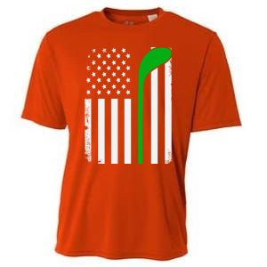 Golf Us Flag Funny Golf Lover Patricks Day Gift Cooling Performance Crew T-Shirt