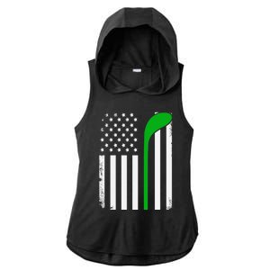 Golf Us Flag Funny Golf Lover Patricks Day Gift Ladies PosiCharge Tri-Blend Wicking Draft Hoodie Tank