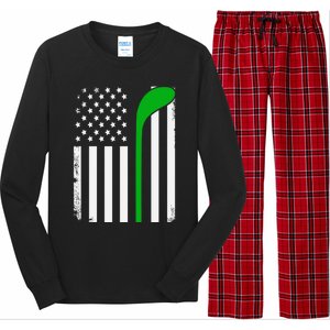 Golf Us Flag Funny Golf Lover Patricks Day Gift Long Sleeve Pajama Set