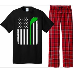 Golf Us Flag Funny Golf Lover Patricks Day Gift Pajama Set