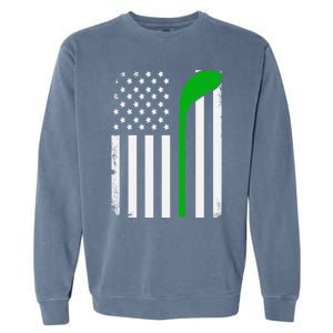 Golf Us Flag Funny Golf Lover Patricks Day Gift Garment-Dyed Sweatshirt