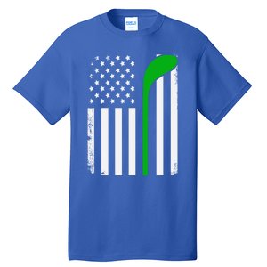 Golf Us Flag Funny Golf Lover Patricks Day Gift Tall T-Shirt