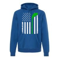 Golf Us Flag Funny Golf Lover Patricks Day Gift Premium Hoodie