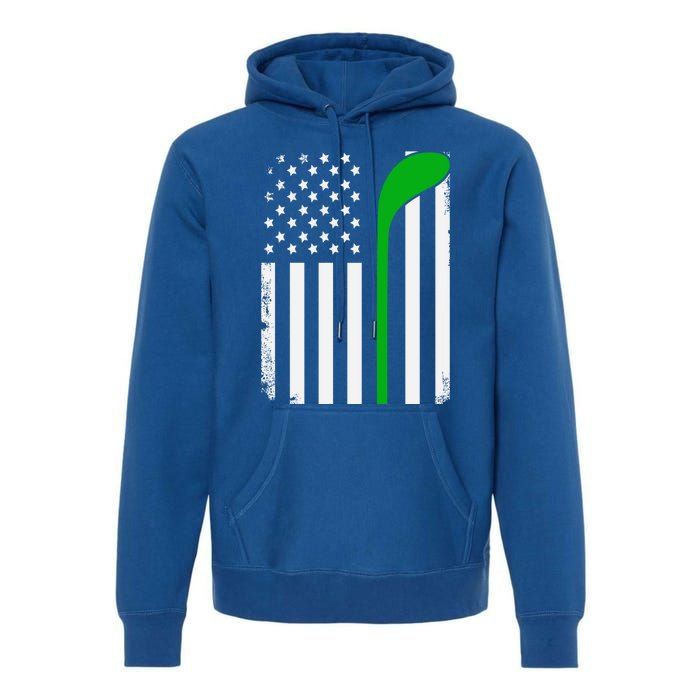 Golf Us Flag Funny Golf Lover Patricks Day Gift Premium Hoodie