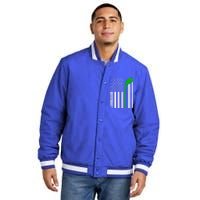 Golf Us Flag Funny Golf Lover Patricks Day Gift Insulated Varsity Jacket