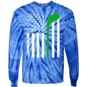 Golf Us Flag Funny Golf Lover Patricks Day Gift Tie-Dye Long Sleeve Shirt