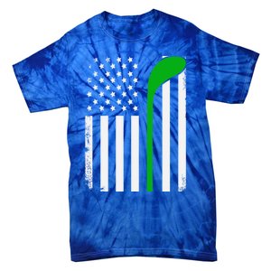 Golf Us Flag Funny Golf Lover Patricks Day Gift Tie-Dye T-Shirt