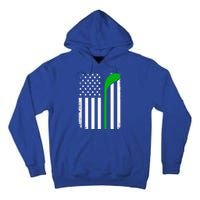 Golf Us Flag Funny Golf Lover Patricks Day Gift Tall Hoodie