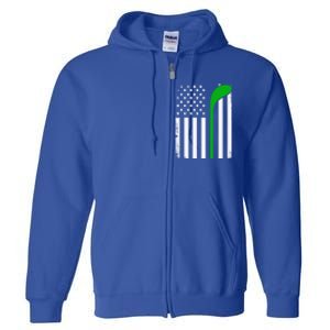 Golf Us Flag Funny Golf Lover Patricks Day Gift Full Zip Hoodie