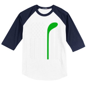 Golf Us Flag Funny Golf Lover Patricks Day Gift Baseball Sleeve Shirt