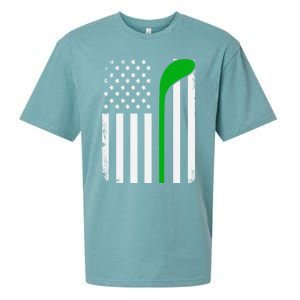 Golf Us Flag Funny Golf Lover Patricks Day Gift Sueded Cloud Jersey T-Shirt