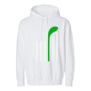 Golf Us Flag Funny Golf Lover Patricks Day Gift Garment-Dyed Fleece Hoodie