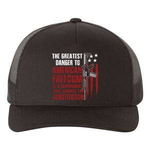 Gun Usa Flag American Freedom Funny Government Yupoong Adult 5-Panel Trucker Hat