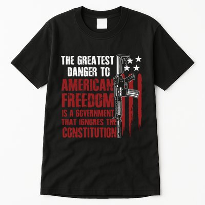 Gun Usa Flag American Freedom Funny Government Tall T-Shirt