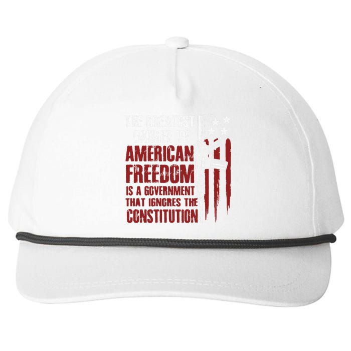 Gun Usa Flag American Freedom Funny Government Snapback Five-Panel Rope Hat