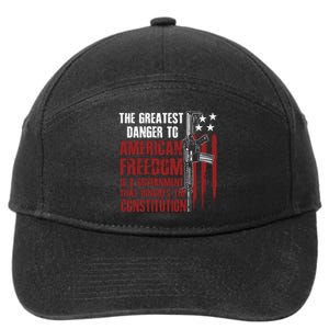 Gun Usa Flag American Freedom Funny Government 7-Panel Snapback Hat