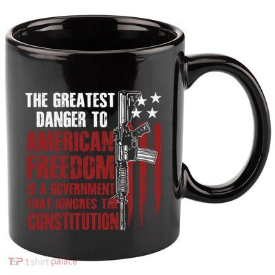 Gun Usa Flag American Freedom Funny Government 11oz C Handle Ceramic Mug