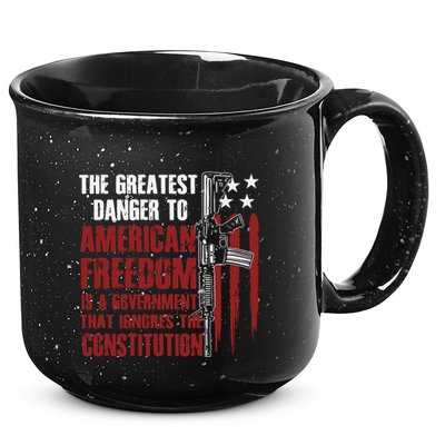 Gun Usa Flag American Freedom Funny Government 15oz Campfire Ceramic Mug