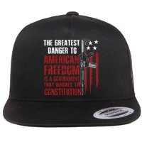 Gun Usa Flag American Freedom Funny Government Flat Bill Trucker Hat