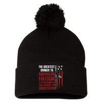 Gun Usa Flag American Freedom Funny Government Pom Pom 12in Knit Beanie