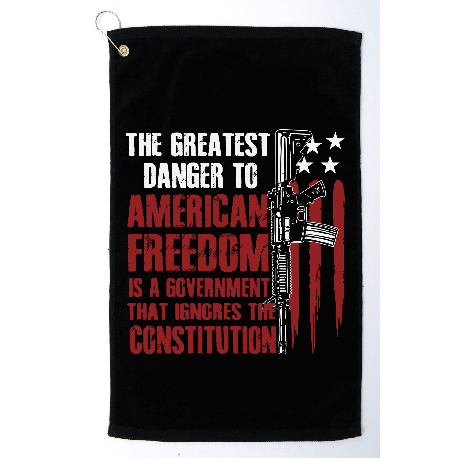 Gun Usa Flag American Freedom Funny Government Golf Towel