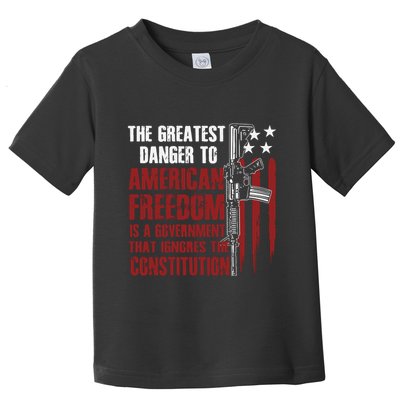 Gun Usa Flag American Freedom Funny Government Toddler T-Shirt