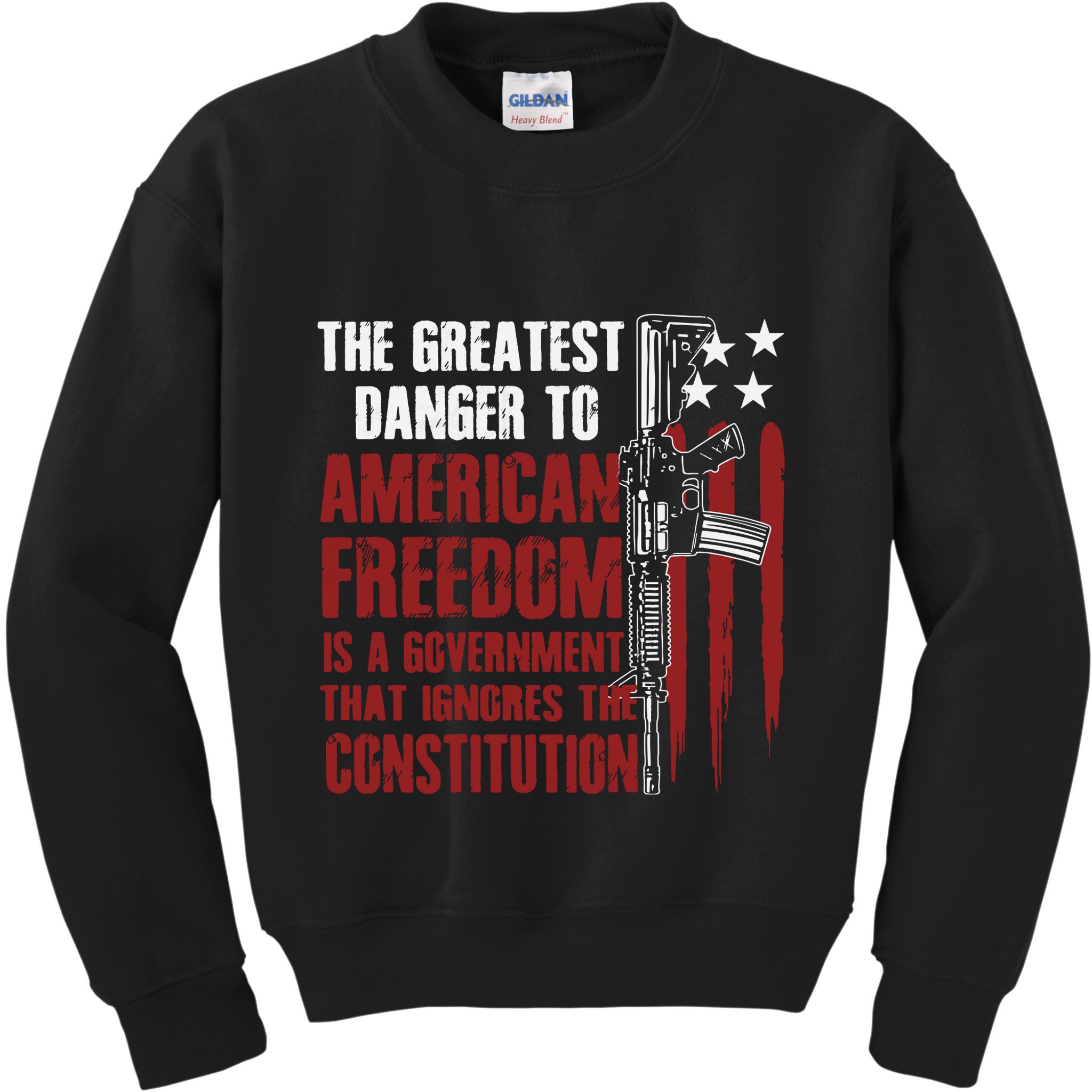Gun Usa Flag American Freedom Funny Government Kids Sweatshirt