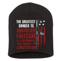 Gun Usa Flag American Freedom Funny Government Short Acrylic Beanie