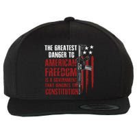 Gun Usa Flag American Freedom Funny Government Wool Snapback Cap