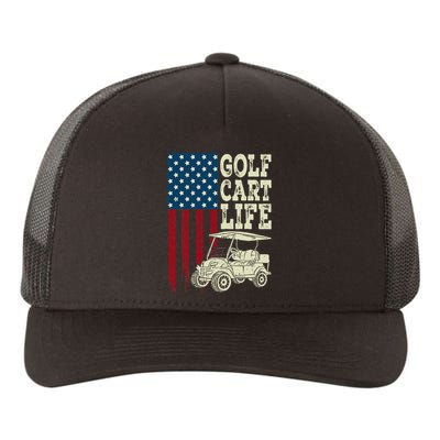 Golf Us Flag Golf Cart Life Yupoong Adult 5-Panel Trucker Hat