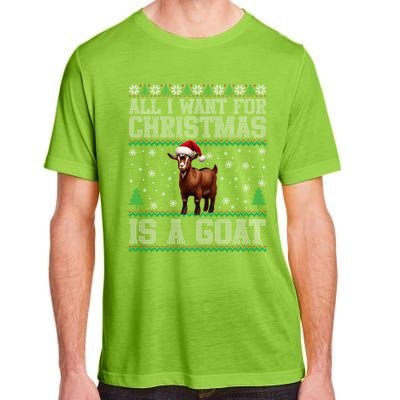 Goat Ugly Funny Christmas Snowflakes Tree Santa Hat Xmas Gift Adult ChromaSoft Performance T-Shirt