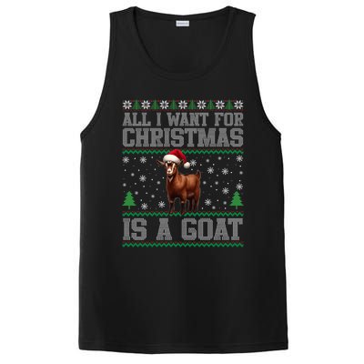 Goat Ugly Funny Christmas Snowflakes Tree Santa Hat Xmas Gift PosiCharge Competitor Tank